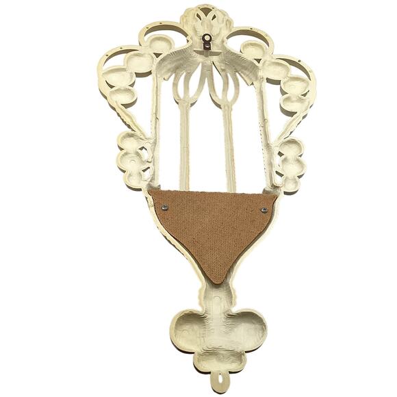 Vintage 1970s Burwood (1628) Hollywood Regency Faux Rattan Wall Pocket Planter - Picture 3 of 9